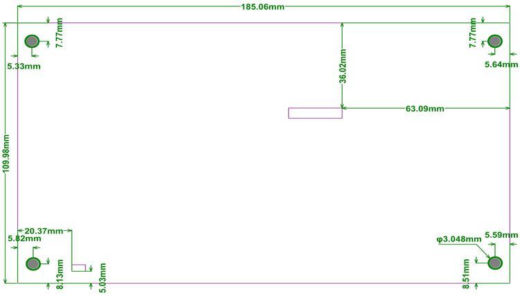 7inch Resistive Touch LCD external dimension