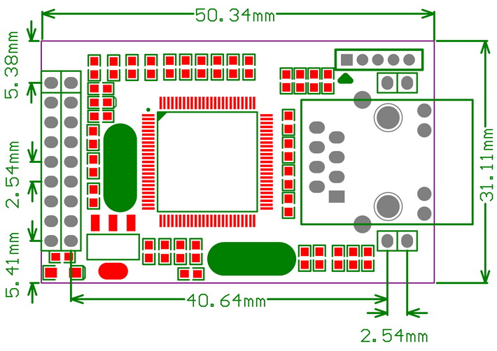 UART ETH E001 dimensions