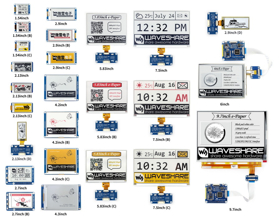 e-Paper raw panels comparing