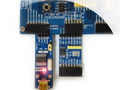 Connect PL2303 USB UART Board and AT45DBXX DataFlash Board
