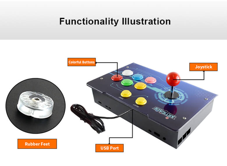 Arcade-D-1P arcade control box illustration