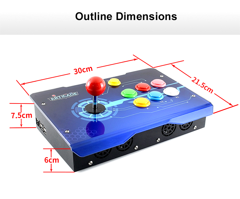 Arcade-D-1P arcade control box illustration