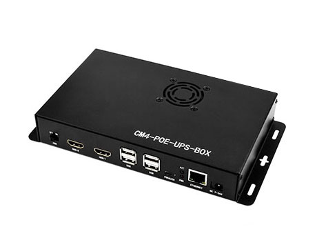 PoE UPS Base Board Per Raspberry Pi Compute Module 4 (CM4), Con USB 2.0 X4, HDMI X2, Gigabit ETH, Alimentazione Continua