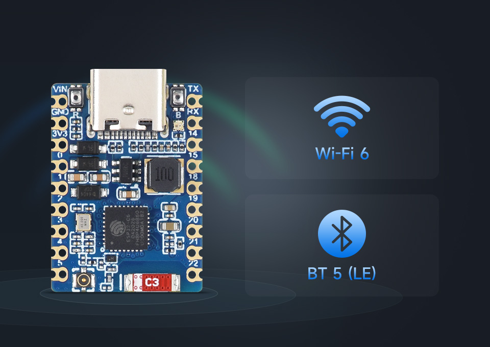 ESP32-C6-Zero, with WI-FI 6 and BLE 5 support