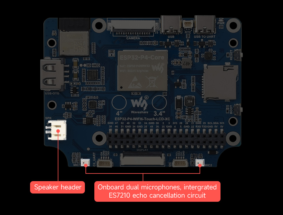 ESP32-P4-WIFI6-Touch-LCD Audio input/output
