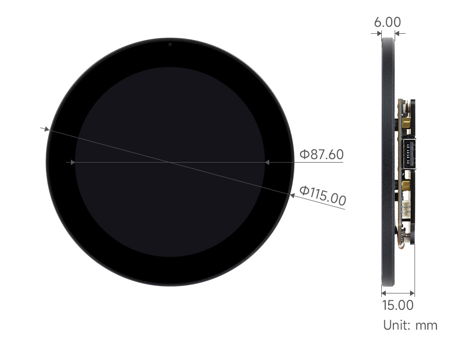 ESP32-P4-WIFI6-Touch-LCD-3.4C outline dimensions
