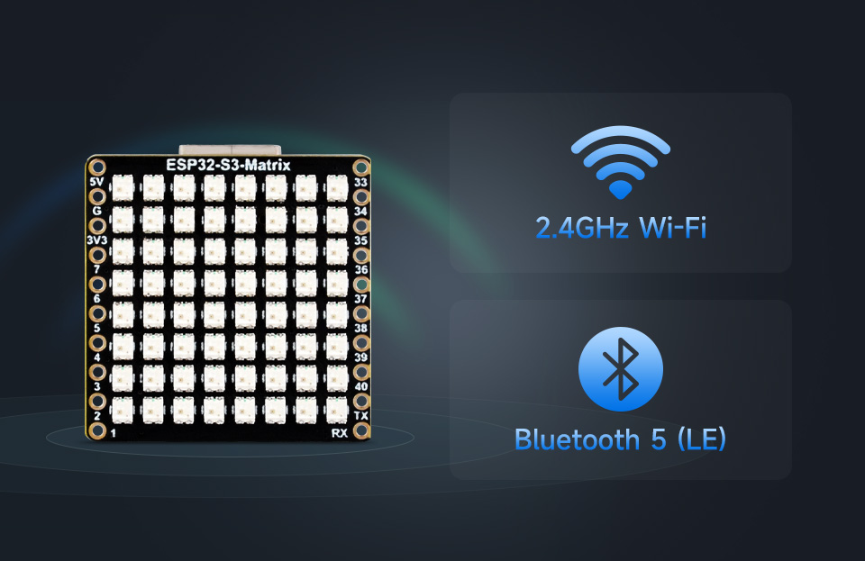 ESP32-S3-Matrix Development Board, with WIFI and BLE 5 support