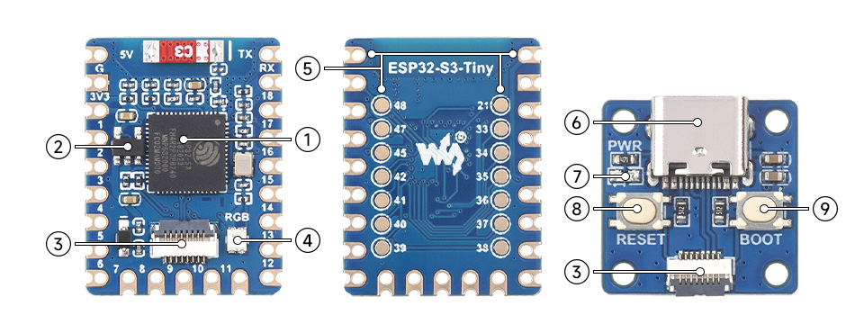 ESP32-S3-Tiny, onboard components