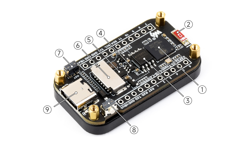 ESP32-S3 1.47inch Touch Display Development Board, what's on board