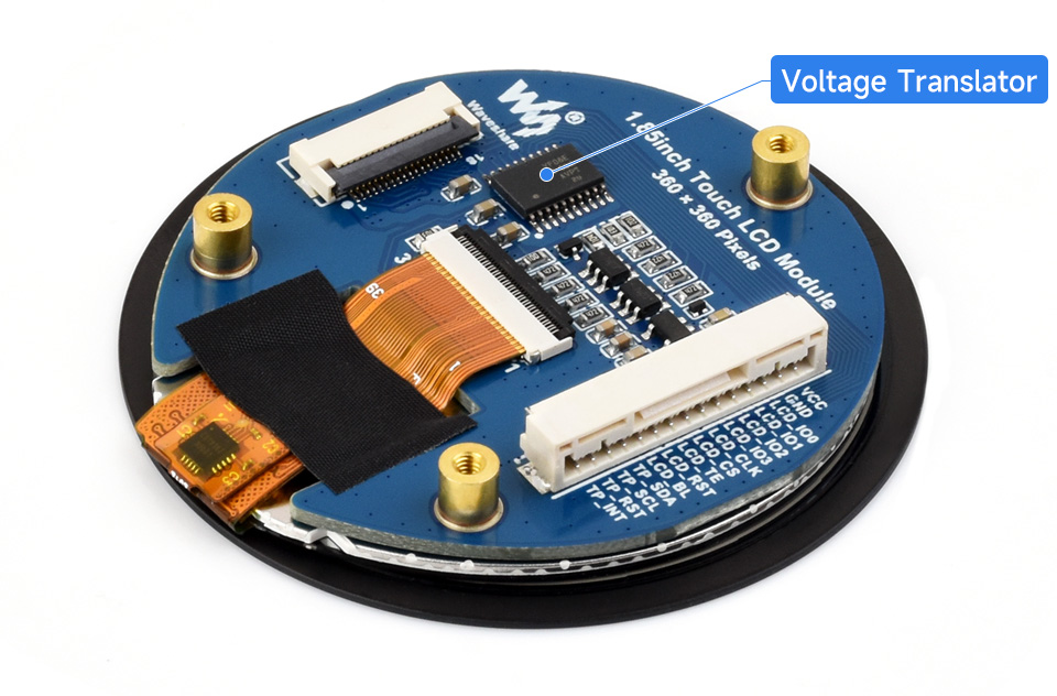 1.85inch touch LCD onboard voltage translator