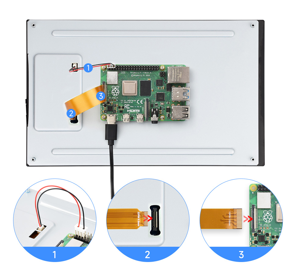 10.1inch capacitive touch display, connecting to Raspberry Pi 4B