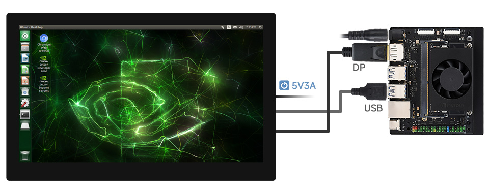 10.1inch QLED Quantum Dot Display, Working with Jetson Orin