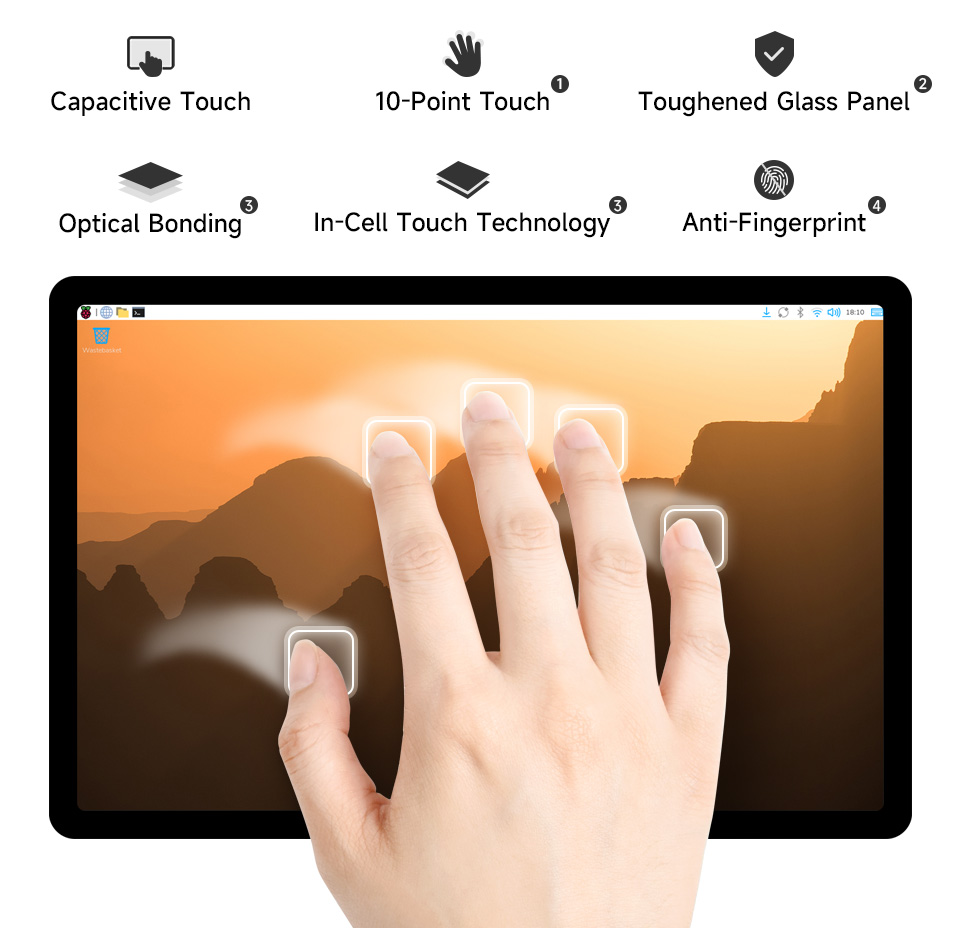 11inch Capacitive Touch Display, 10-Point capacitive touch
