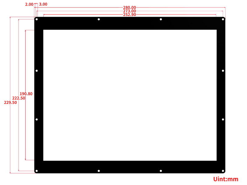 12.48inch e-Paper Module dimensions