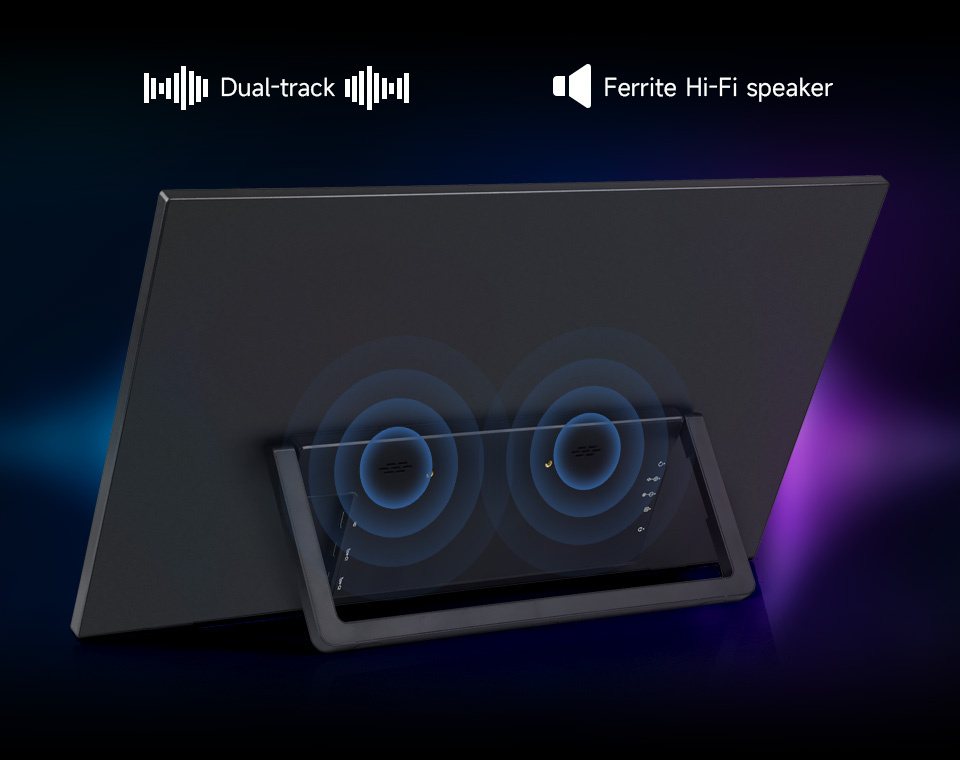 18.5inch Portable Monitor with Stand, with dual-track speaker