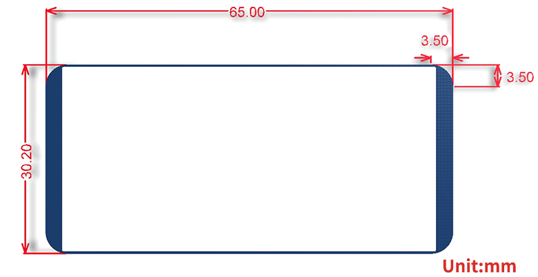 2.13inch e-Paper HAT (B) dimensions