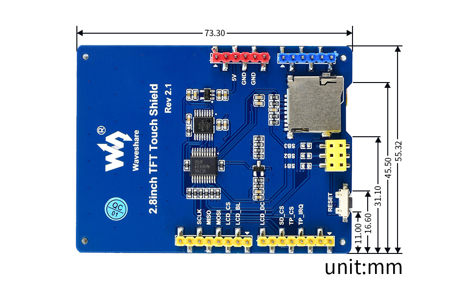 TFT Touch Shield, 320x240 Resolução, Compatível com