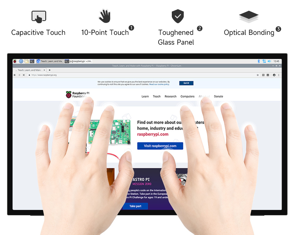  21.5inch Touch Monitor with Stand, dual-screen operation demo