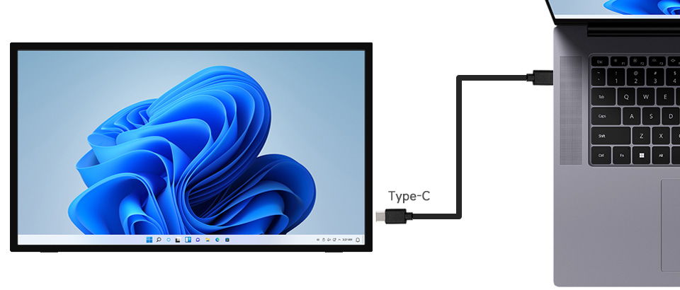  21.5inch Touch Monitor with Stand, Working with Full-Featured Type-C PC