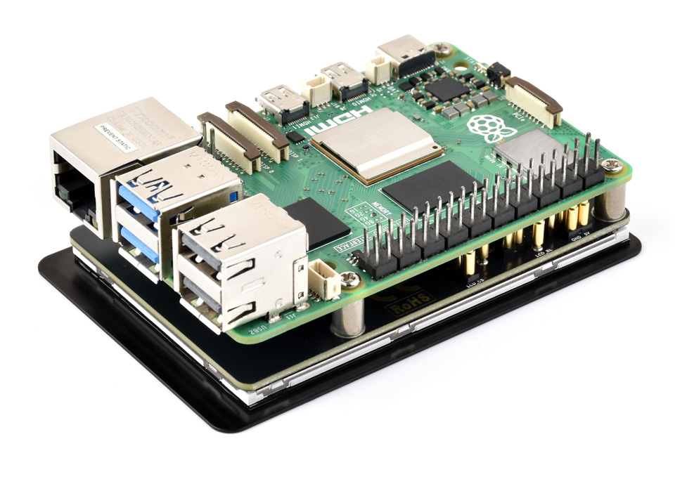 3.5inch Capacitive Touch Display (F) usage demo, connecting with Raspberry Pi 5