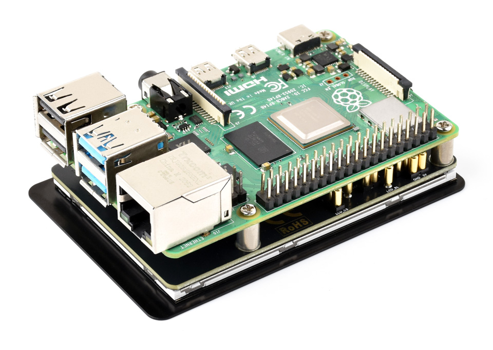 3.5inch Capacitive Touch Display (F) usage demo, connecting with Raspberry Pi 4B