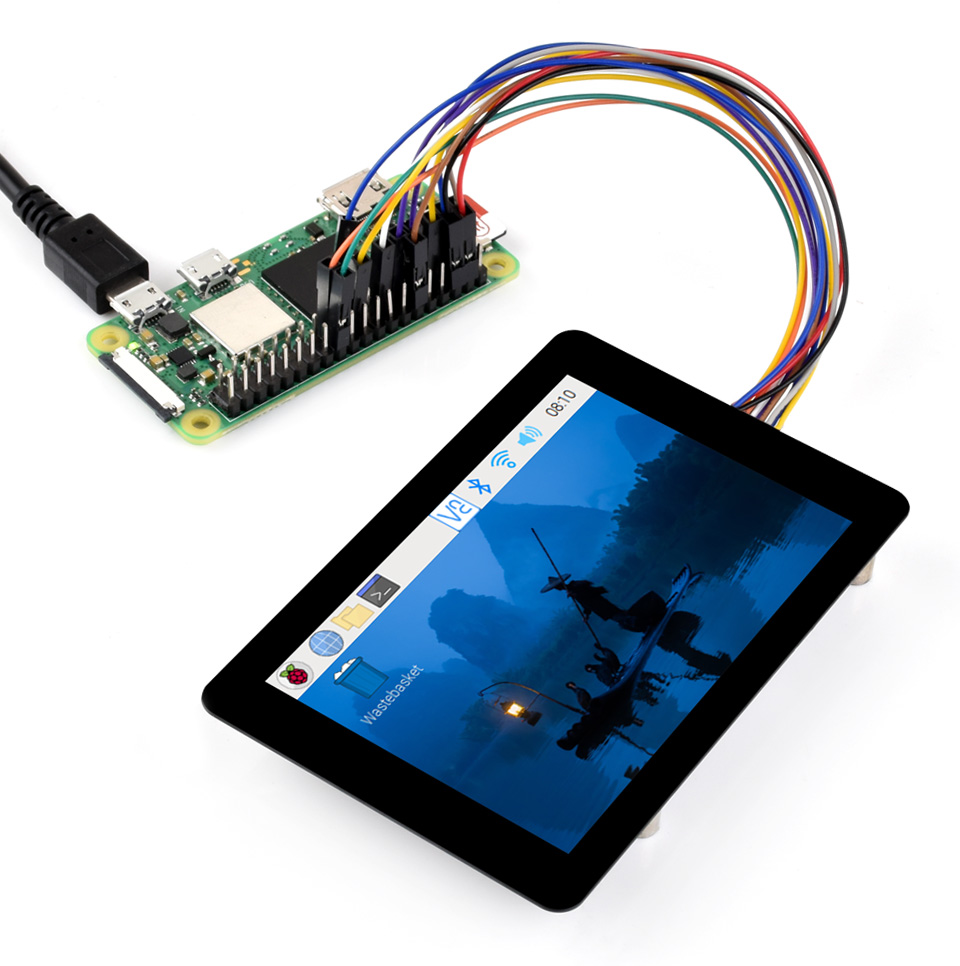 3.5inch Capacitive Touch Display (F) usage demo, connecting with Raspberry Pi Zero 2 W