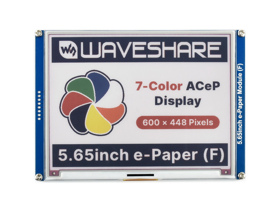 5.65inch Colorful E-Paper E-Ink Display Module, 600×448 Pixels, ACeP 7 ...