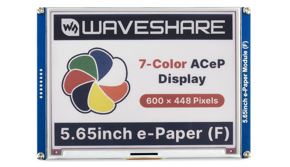 5.65inch Colorful E-Paper E-Ink Display Module, 600×448 Pixels, ACeP 7 ...