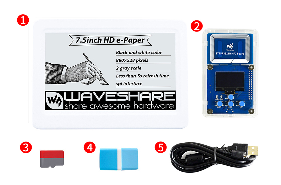 7.5inch NFC-Powered HD e-Paper Eval Kit