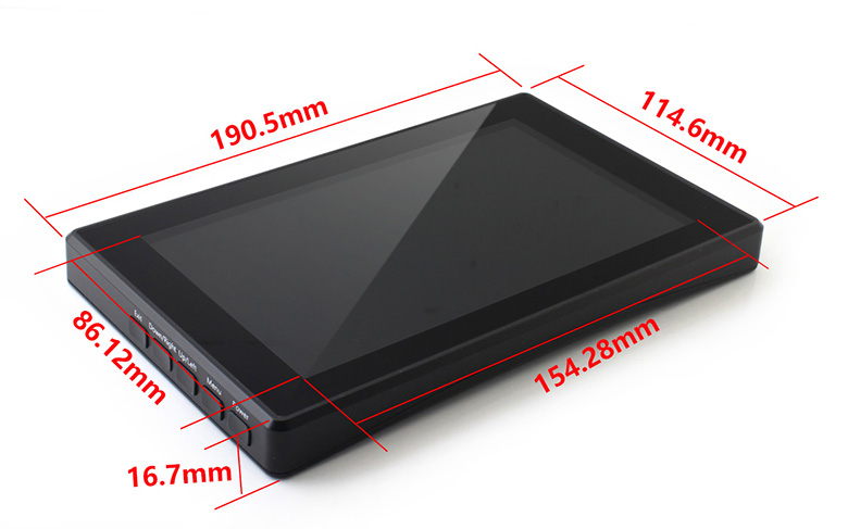 Ecrã tátil capacitivo 7' HDMI LCD (H) 1024x600 IPS c/ caixa