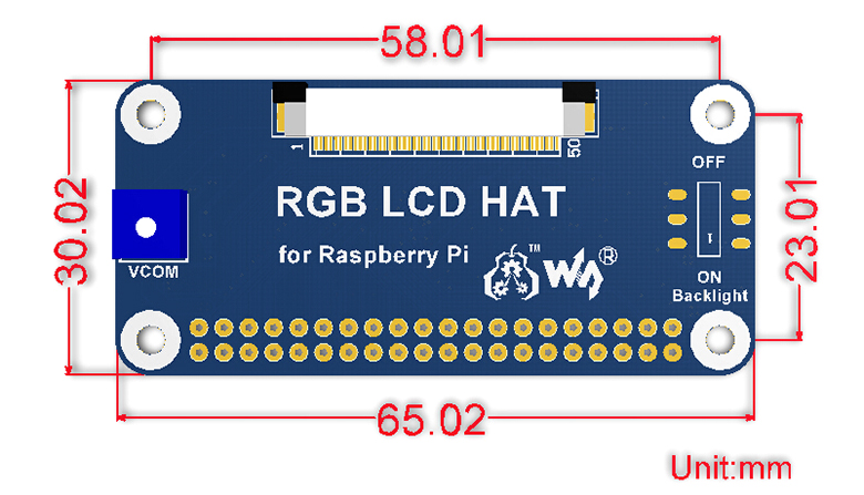 RGB LCD HAT (B) size