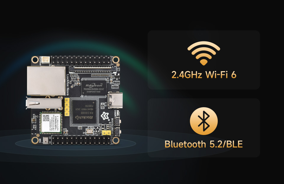 Luckfox Nova series, onboard Wi-Fi 6 and Bluetooth module