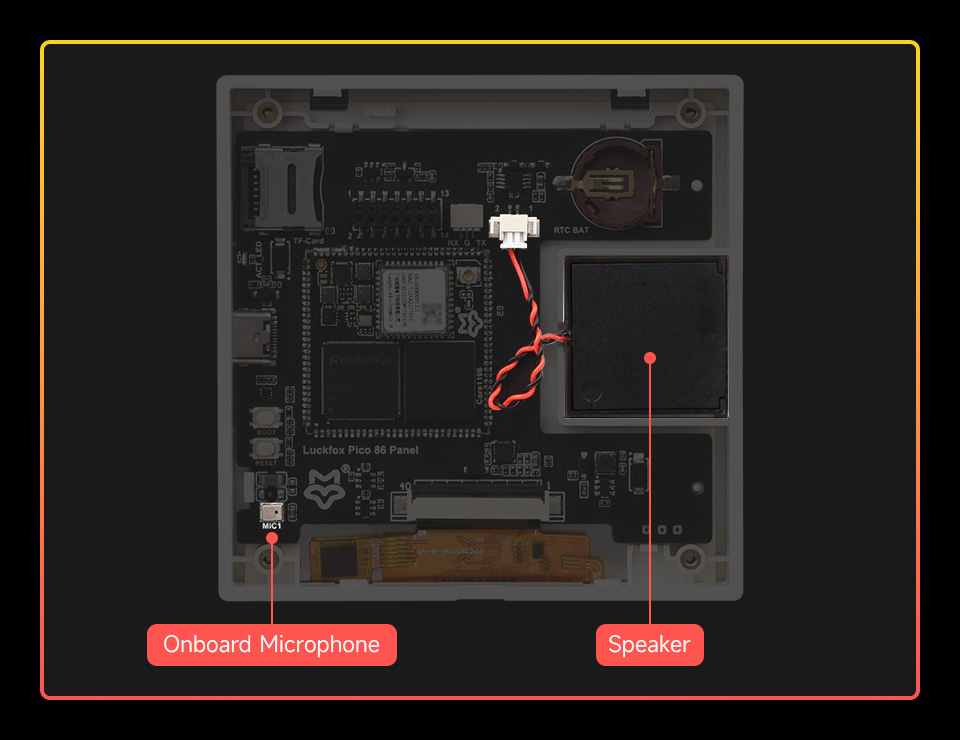 Luckfox Pico 86 Panel series, onboard microphone and speaker