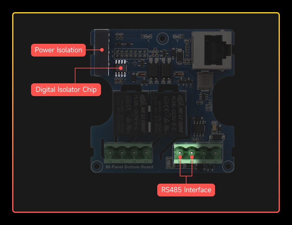 Luckfox Pico 86 Panel series, onboard power isolation, digital isolator chip, RS485 interface