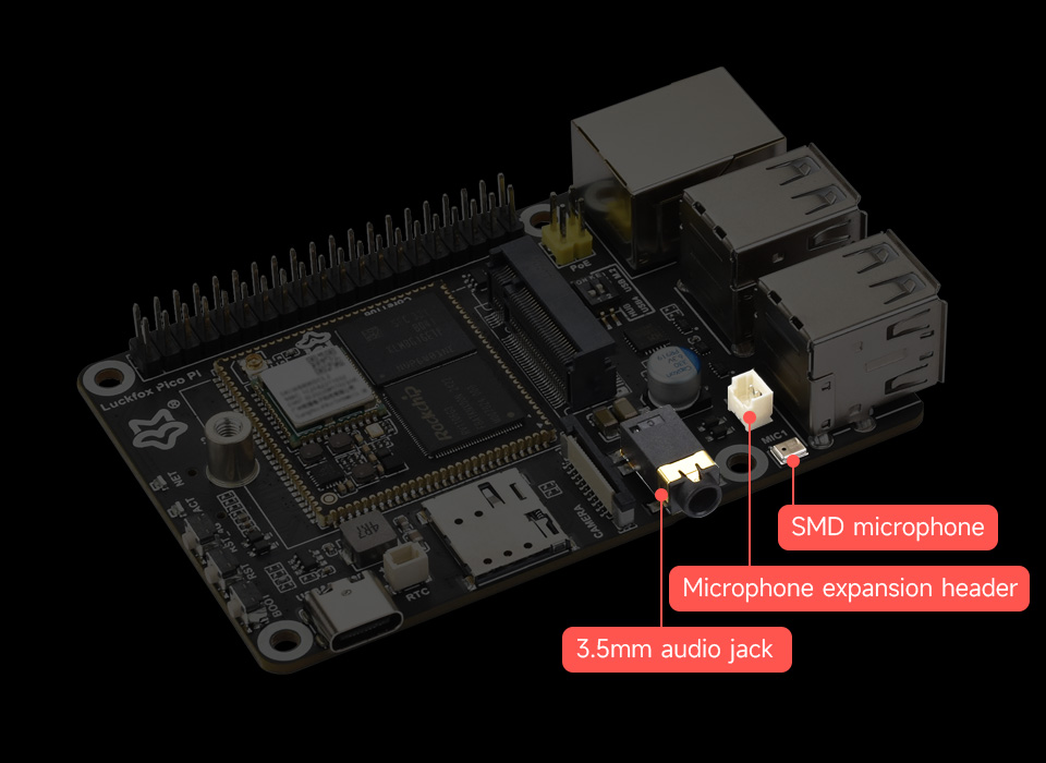 Luckfox Pico Pi series, onboard multiple audio interfaces