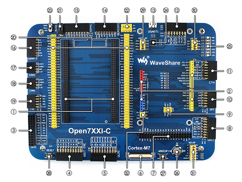 STM32F746IGT6 development board on board resource