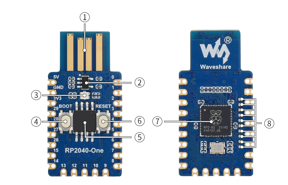 Waveshare a Pico-like MCU Board RP2040-Zero Based on Raspberry Pi MCU RP2040