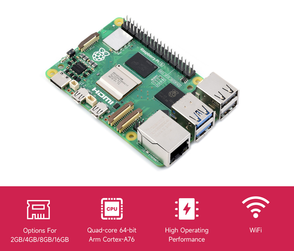 Raspberry Pi 5 board - 4Gb version