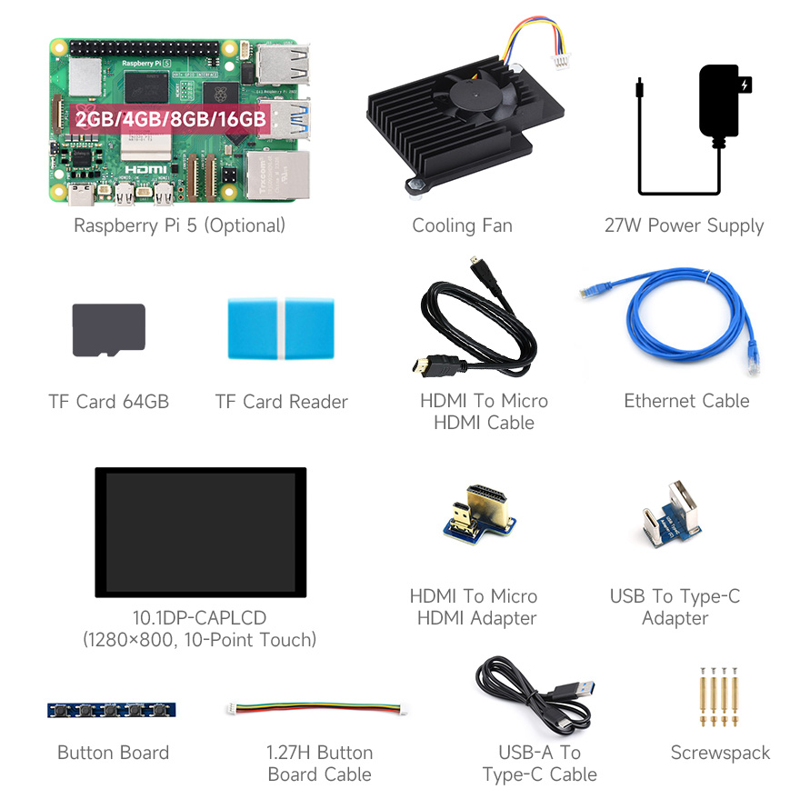 Raspberry Pi 5 4gb 8gb Ram Starter Kit Board Official Power Supply Case Fan  HDMI