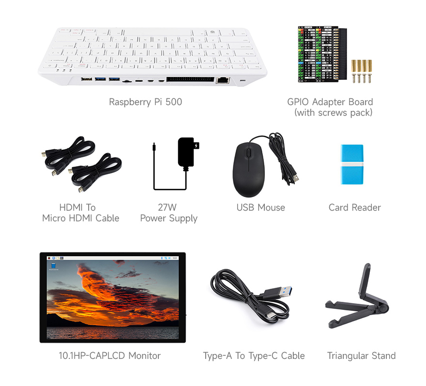 Raspberry Pi 500 10.1inch Touch Display Kit