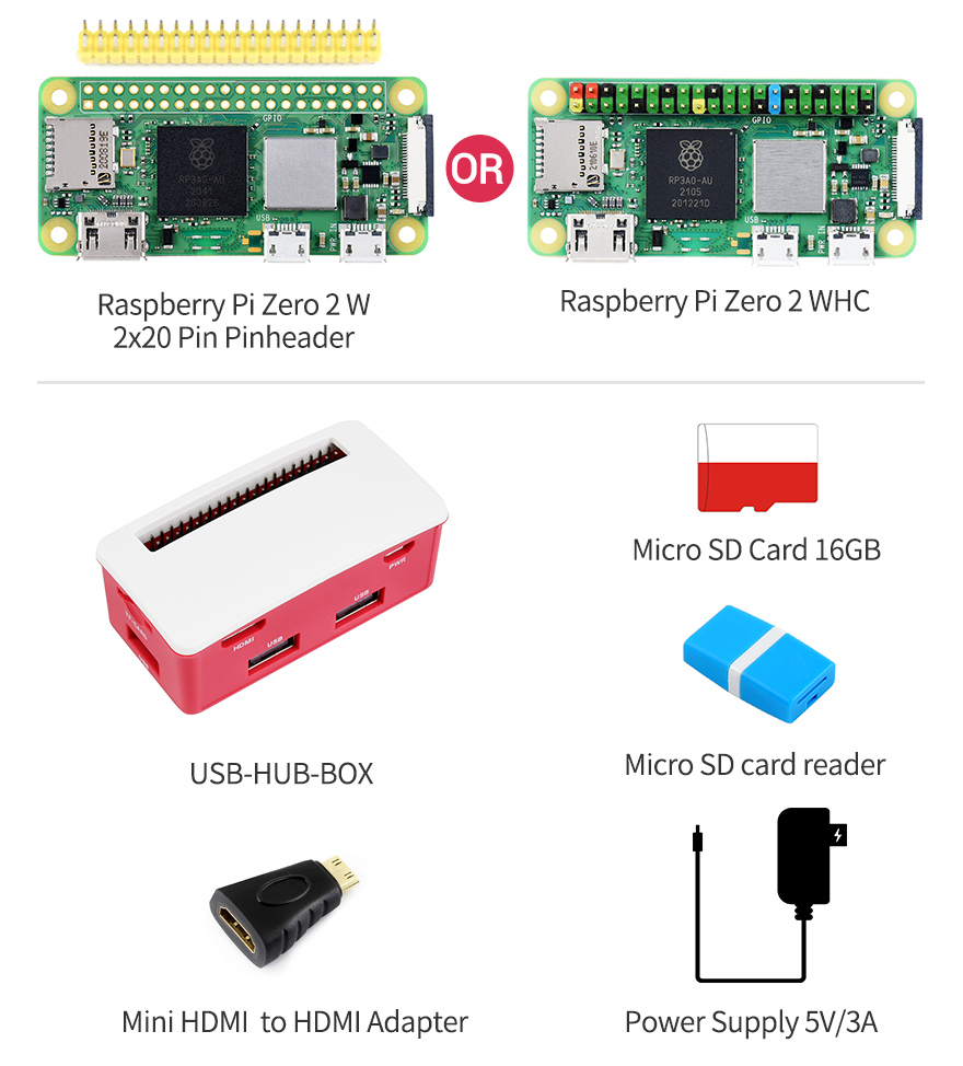 Raspberry Pi Zero WH, built-in WiFi, pre-soldered headers