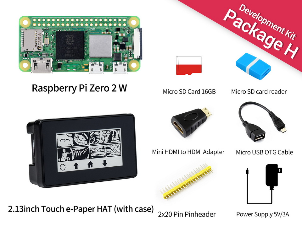 Pi Zero WH Package with Raspberry Pi Zero WH (Zero W with 40PIN  Pre-Soldered GPIO Headers) and Mini HDMI to HDMI Adapter and Micro USB OTG  Cable
