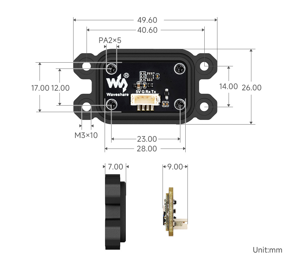 10-axis ROS IMU Sensor, outline dimensions
