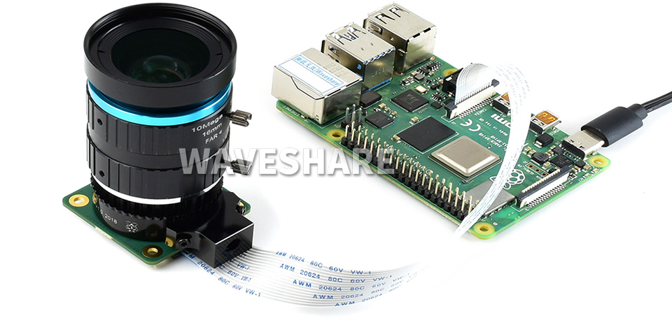 Multi Field Angle and C-Mount Compatible with Raspberry Pi Camera… Waveshare Quality Industrial Telephoto Lens with 16mm Focal Length