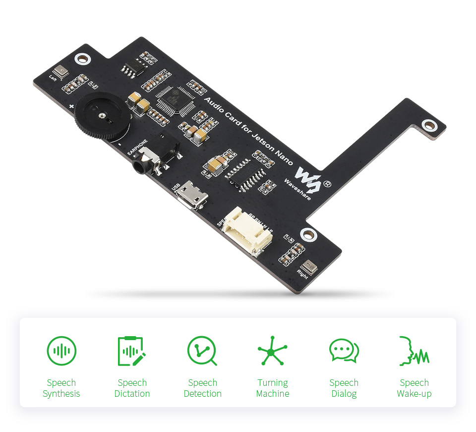 Placa de áudio para jetson nano, módulo