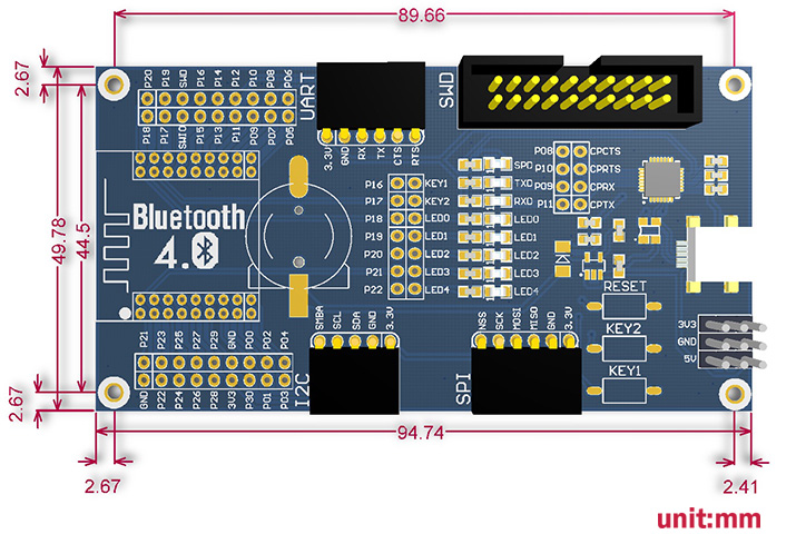 para depuração, bluetooth, broca ca 2.4g