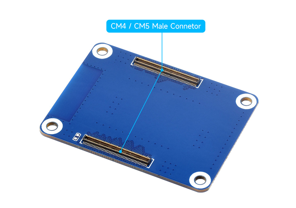 Interface Protection Adapter Board for Raspberry Pi CM4 / CM5, onboard male connector