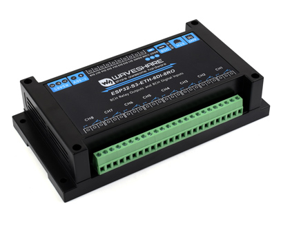 Industrial 8-Channel ESP32-S3 WiFi Relay Module, front view
