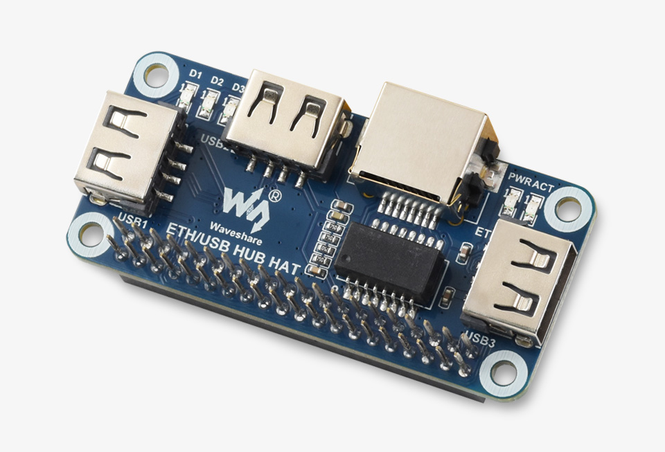 ETH/USB HUB HAT, front view