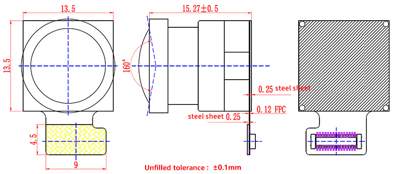 IMX219-D160 dimensions